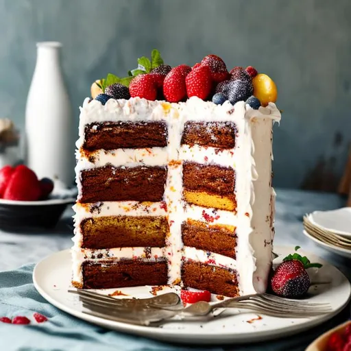 Prompt: Layered rooster cake