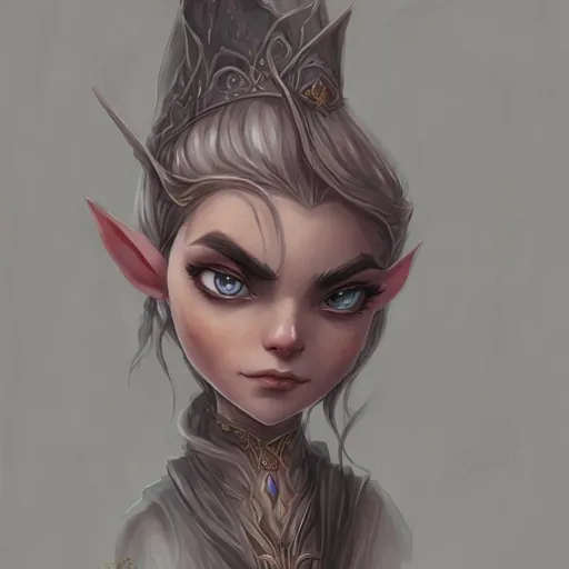 Prompt: portrait of beautiful female elf wizard big eyes