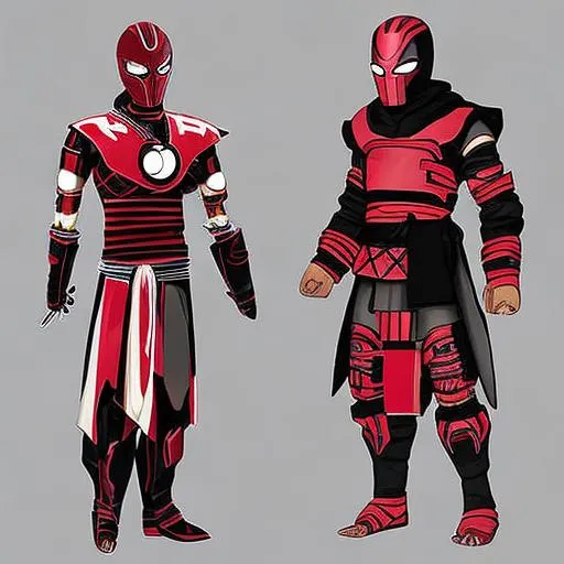 Prompt: Masashi Kishimoto, Mikio Ikemoto art style ninja samurai iron man ninja art Naruto style samurai armor kuns mask iron ninja by Masashi Kishimoto, Mikio Ikemoto