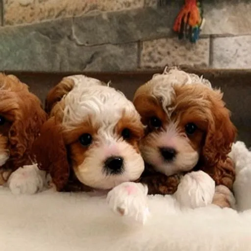 pretty cavapoo puppies with a bath OpenArt
