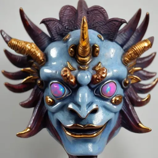 Prompt: oni, opal mask