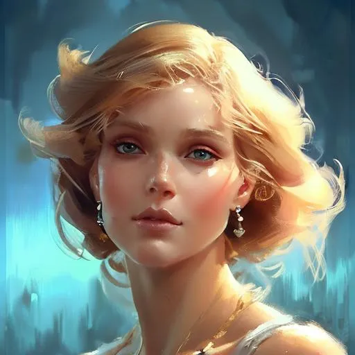 Prompt: Aphrodite, extremely detailed, realistic. Krenz Cushart + loish +gaston bussiere +craig mullins, j. c. leyendecker +Artgerm, oil painting texture oil painting effect Krenz Cushart + loish +gaston bussiere +craig mullins, j. c. leyendecker +Artgerm, oil painting texture.