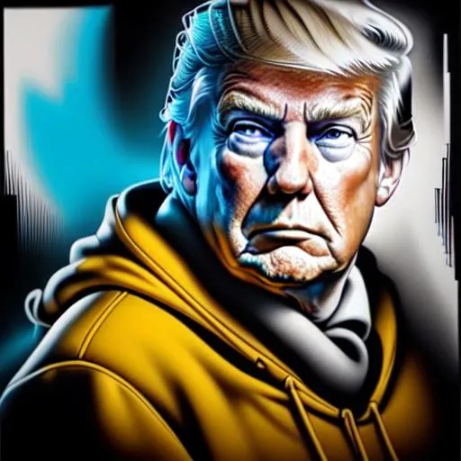 Prompt: Donald Trump Portraits": Create a cubist-style portrait, deconstructing the subject's face into geometric shapes and fragmented planes. Experiment with different perspectives, overlapping forms, and multiple viewpoints to depict the subject from various angles simultaneously.