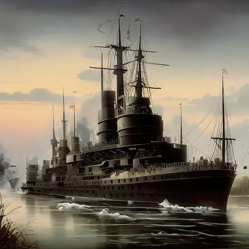 Prompt: ISO METRIC art of a Civil war IRONCLAD on a river