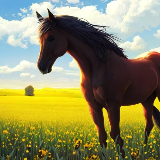 Prompt: Horse sunny field
