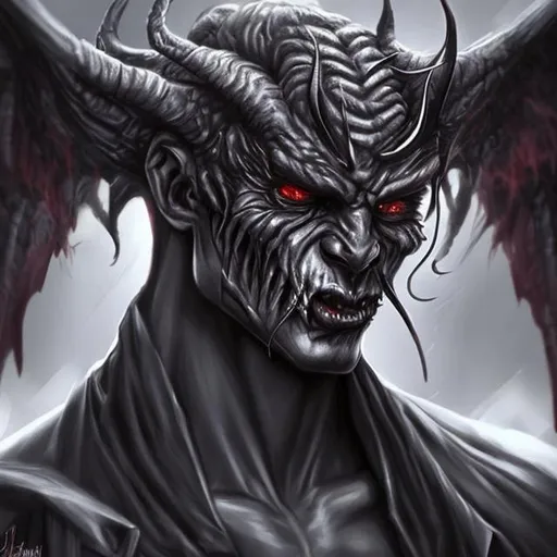 Prompt: Semi realistic, demon male, cool looking