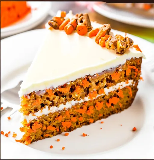 Prompt: carrot cake slice for website menu