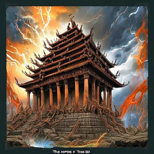 Prompt: temple of a thunder god