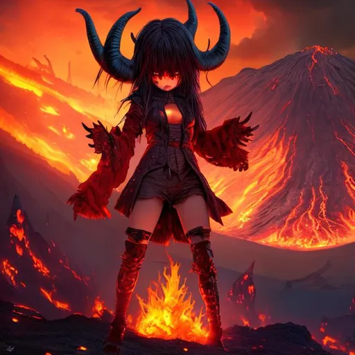 Premium AI Image | Anime Character Design Male Devilish Attire Hellish  Wedding Average Height Fiery Co Concept Art