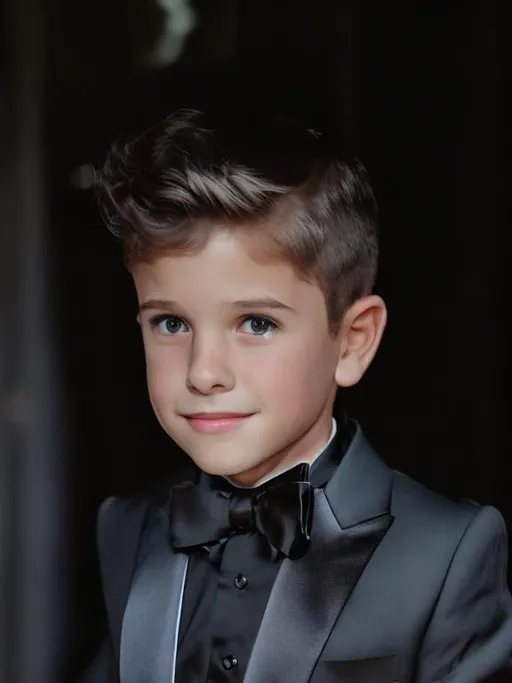 Prompt: Boy in a tuxedo 