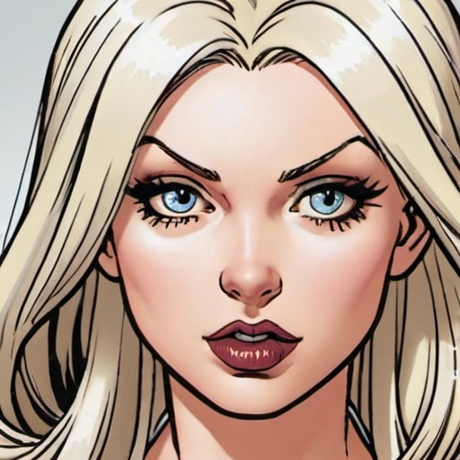 Hypnotic bimbo platinum blonde in marvel comics