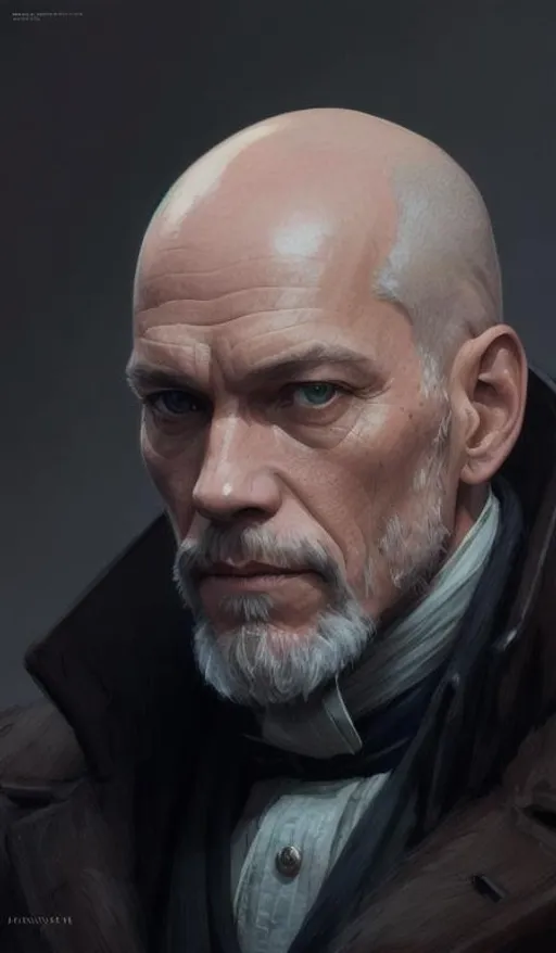 Prompt: Portrait of John Malkovich, bald, cold mountain, perfect composition, hyperrealistic, super detailed, 8k, high quality, trending art, trending on artstation, sharp focus, studio photo, intricate details, highly detailed, by greg rutkowski