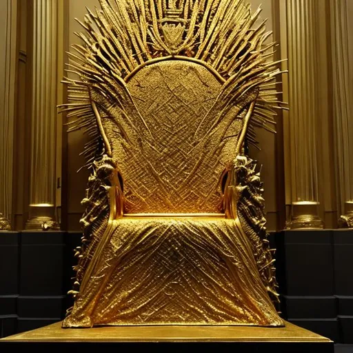 Prompt: a golden throne