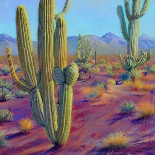 Prompt: A panting of the Arizonan desert 