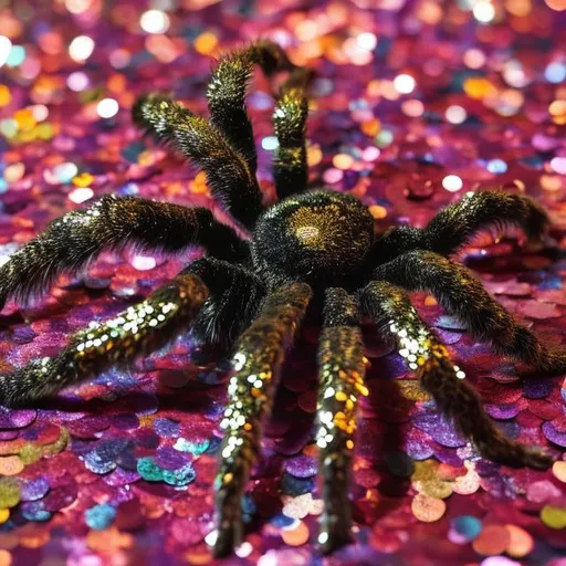 Prompt: Tarantula made out of Sequins 