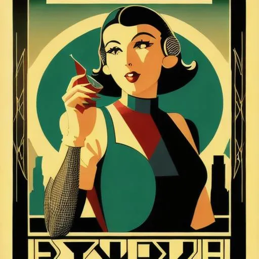 Prompt: Vintage advertising images in an Art Deco style