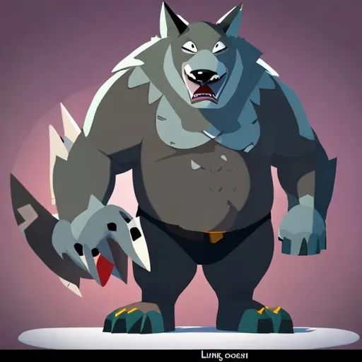 Prompt: Linnux the big buff anthro wolf is look like a shark wearing black business suit on "Rock dog style"