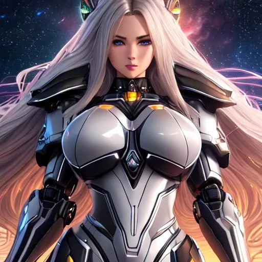 Prompt: high quality of a hyperdetailed woman with mecha suit and, hyperdetailed hair, master piece, hyperdetailed full body, hyperdetailed feminine attractive face and nose, complet body view, ((hunge breast)) ((hyper realist nipples)) ((hyperdetailed muscle)) ((hyperdetailed eyes)) ((perfect pussy)) ((hyperdetailed pussy)) ((vagina)), perfect body, perfect anatomy, ultra-realistic, 3d lighting, beauty, sensual feminine romance, professional, sensual feminine, perfect composition, unreal engine 8k octane, 3d lighting, UHD, HDR, 8K, render, HD, trending on artstation, front view, ((sexy))
