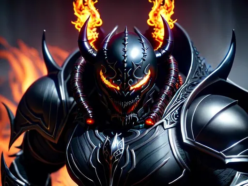 Prompt: a death knight with a Venom mouth (Venom movie), with horns on his forehead, orange fire eyes, finely detailed armor,cinematic lighting, full body,intricate filigree metal design, 4k, 8k,trending on artstation, octane render, full form, epic, 8k HD, sharp focus, ultra realistic clarity. Hyper realistic, Detailed face, portrait, realistic, close to perfection, wearing lorica segmentata color black , wearing carbon black fibre Armour, full body, high quality cell shaded illustration, ((full body)), dynamic pose, perfect anatomy.