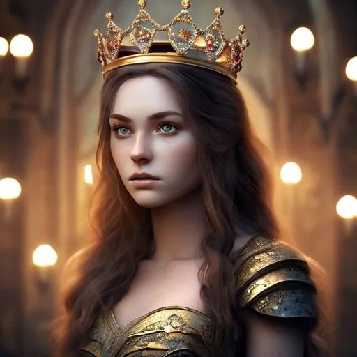 Prompt: beautiful fictional female with crown