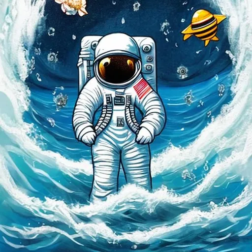 Prompt: astronaut in the ocean