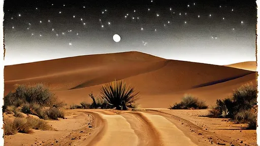 Prompt: Desert Landscape at night, Dusty feel, Moon Shining Brightly, Midnight Lighting, Sinister Tone, Wild West, Rifts New West Style
