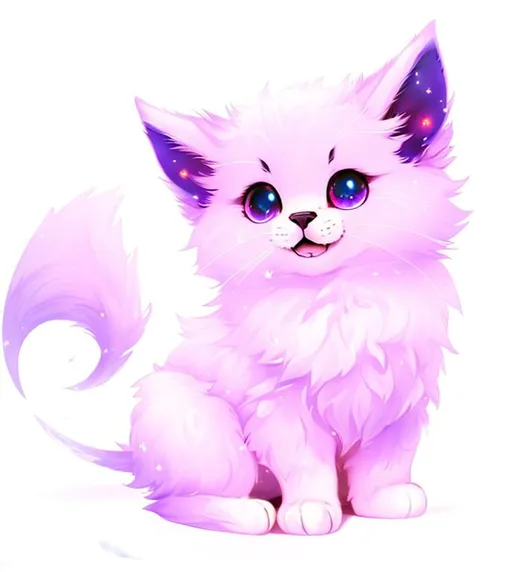 full body view super cute extra fluffy bright pink h