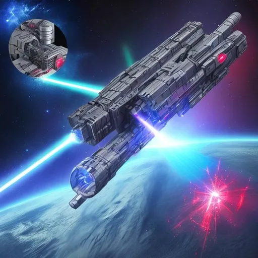 Prompt: laser sword space ship