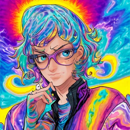 Prompt: Psychic in the style of Lisa frank