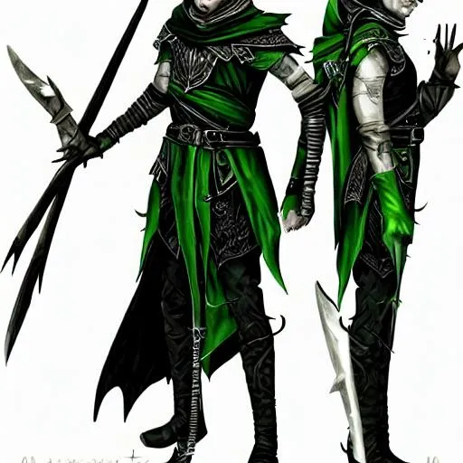 Prompt: Male elf warrior, fantasy art, photorealism, gothic attire, black robes, hooded, rogue, facial scar, green eyes, dagger, deceptive, charming, dangerous feeling