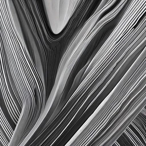 Prompt: 7 vertical flowing lines, thin quick light strokes, very minimal, abstract art, twist into each other at some point
