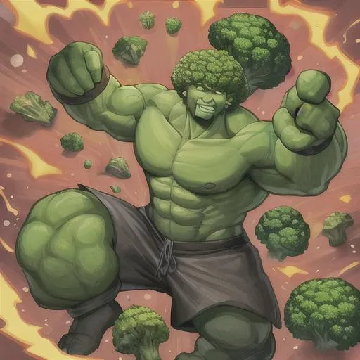 Prompt: buff humanoid broccoli