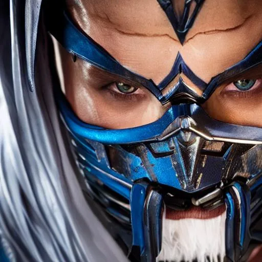 Prompt: Photoreal, 8K, cosplay, cosplayer, full body, Sub Zero from Mortal Kombat. Pretty eyes, 
