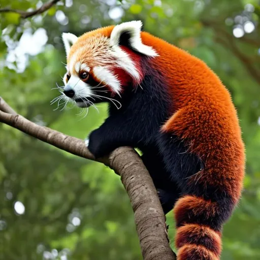 Prompt: Red panda with a phone

