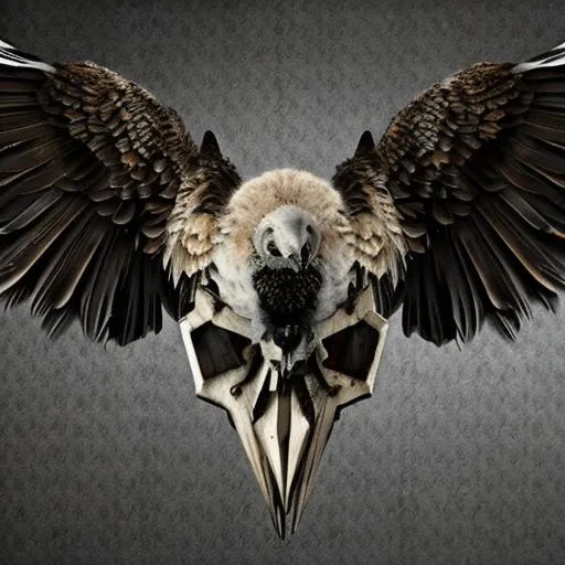 Prompt: Vulture skull creepy medieval 
art 