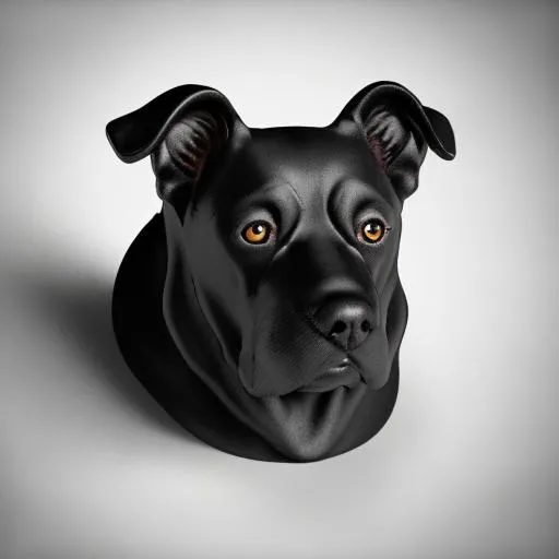 Prompt: a ceramic black dog