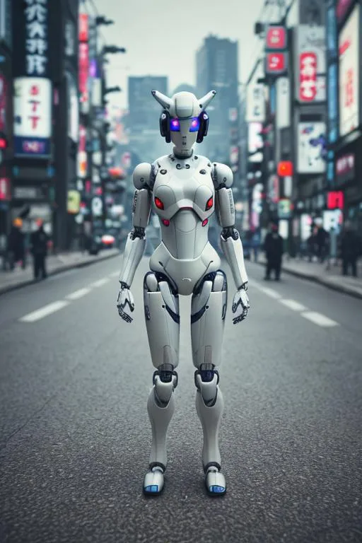 Prompt: japan anime robot look like	"	Ghost in the Shell", random pose, random background

vintage, miniature. (high detailed skin:1.2), 8k uhd, dslr, soft lighting, ideal human, high quality, film grain, Fujifilm XT3, hyper realistic, detailed head