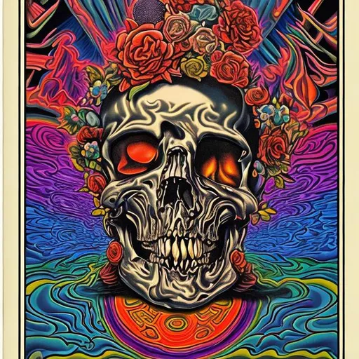 Prompt: grateful dead psychedelic poster