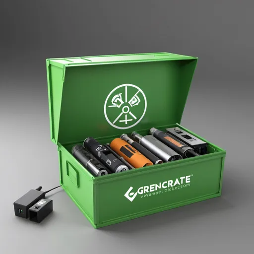 Prompt: create an image for GreenCrate's vape e-waste collection service. 