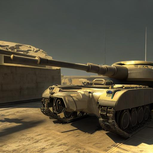 medium shot, futuristic tank in combat, cinematic li