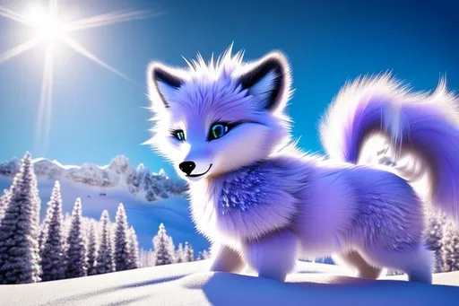 Prompt: 8K, ultra high definition, ultra sharp, very detailed, masterpiece, ultra detailed background, UHD character, anime, UHD background) Wise silvery-lavender ice elemental wolf, gleaming silver-blue eyes, bright lavender fur covered in ice crystals, some of fur is crystalized, icicles hanging from silky mane, standing on snowy mountain peaks, snow-capped trees, auroras, pink twilight sky, ice storm