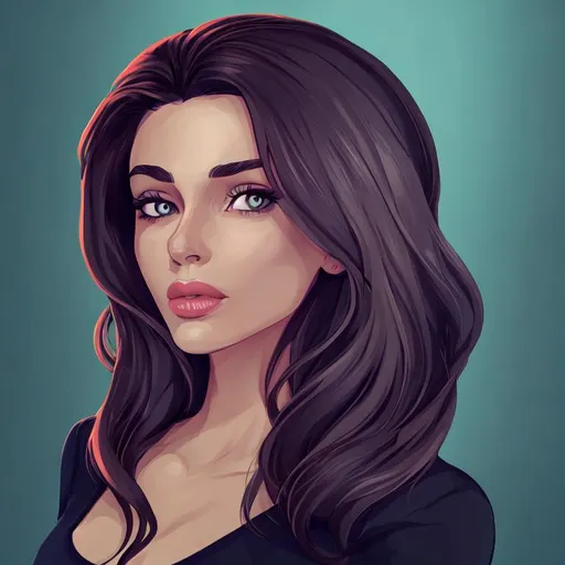 Prompt: Beautiful woman cartoon illustration portrait