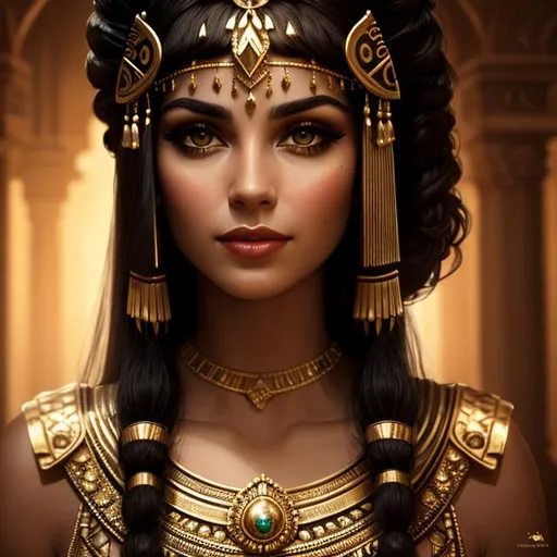 Prompt: Cleopatra, cinematic light,  fantasy, facial closeup