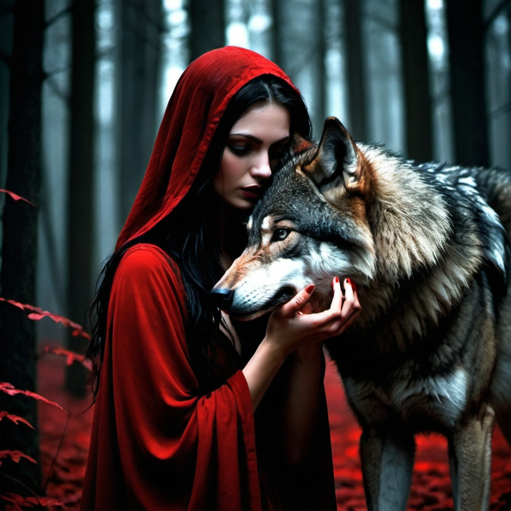 woman , dark romance, dark theme, wolf, forest, dark...