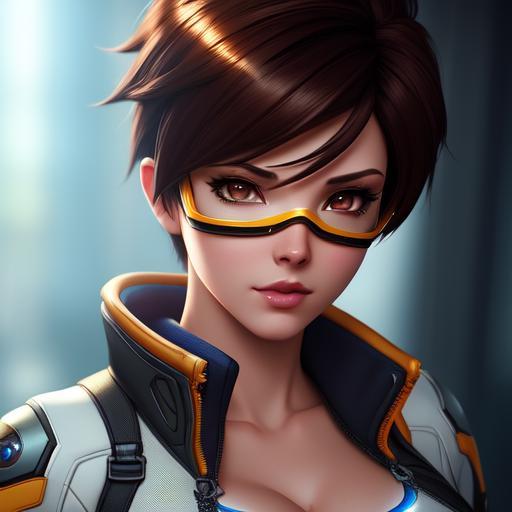 ultra realistic illustration of tracer overwatch