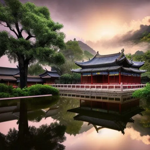 Prompt: long shot super detailed lifelike illustration, intricately detailed, dramatic weather, gorgeous detailed Chinese old house, tree house{background}, rainy day, old street, middle ages, brick road

masterpiece photoghrafic real digatal ultra realistic hyperdetailed 

iridescent reflection, cinematic light, 



volumetric lighting maximalist photo illustration 4k, resolution high res intricately detailed complex,

soft focus, realistic, heroic fantasy art, clean art, professional, colorful, rich deep color, concept art, CGI winning award, UHD, HDR, 8K, RPG, UHD render, HDR render, 3D render cinema 4D