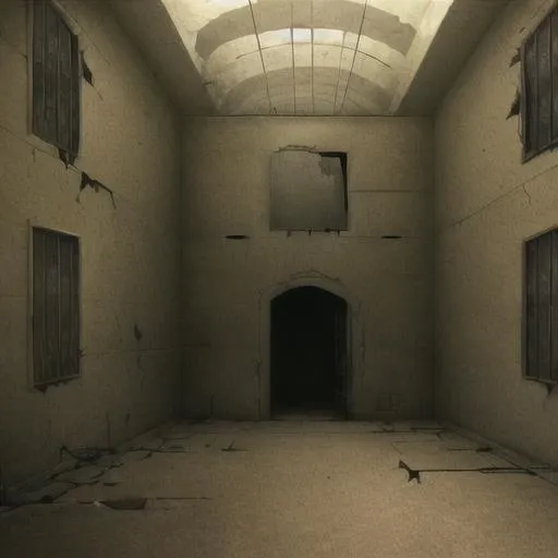 Prompt: A prison that long since been abandoned and left for the sands of time to consume