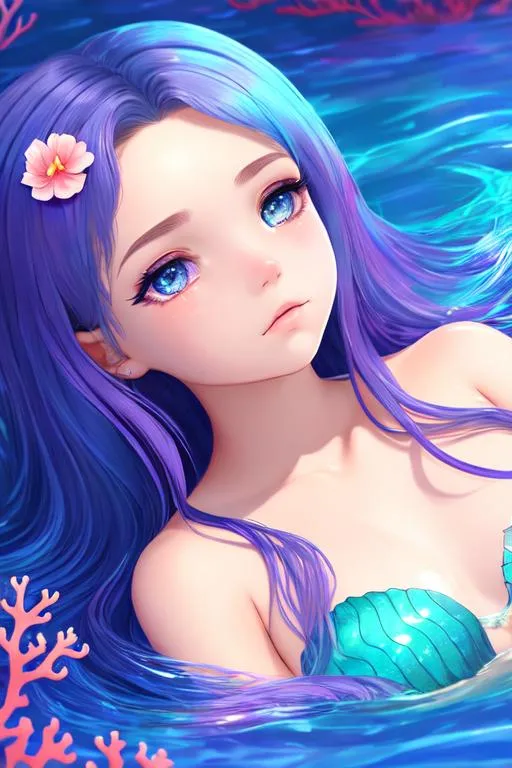 kawaii, cute, mermaid, anime Character Design, Unrea