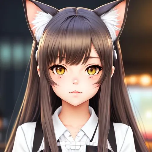 Cute Anime Cat Girl, cute cat girl with cat pose, anime, HD phone wallpaper