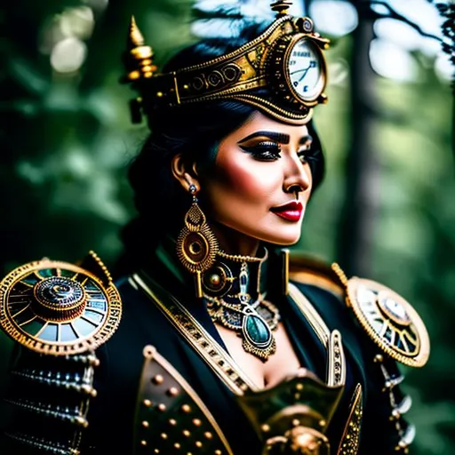 Prompt: portrait, photo of Nimrod in steam punk armour made of intricate dragon bones and metal plates, modelshoot style, (extremely detailed CG unity 8k wallpaper), fanghorn forest, photorealistic photography, trending on ArtStation, trending on CGSociety, Intricate, High Detail, Sharp focus, dramatic, photorealistic photography shot on Canon EOS mark IV, f5. 6, matte